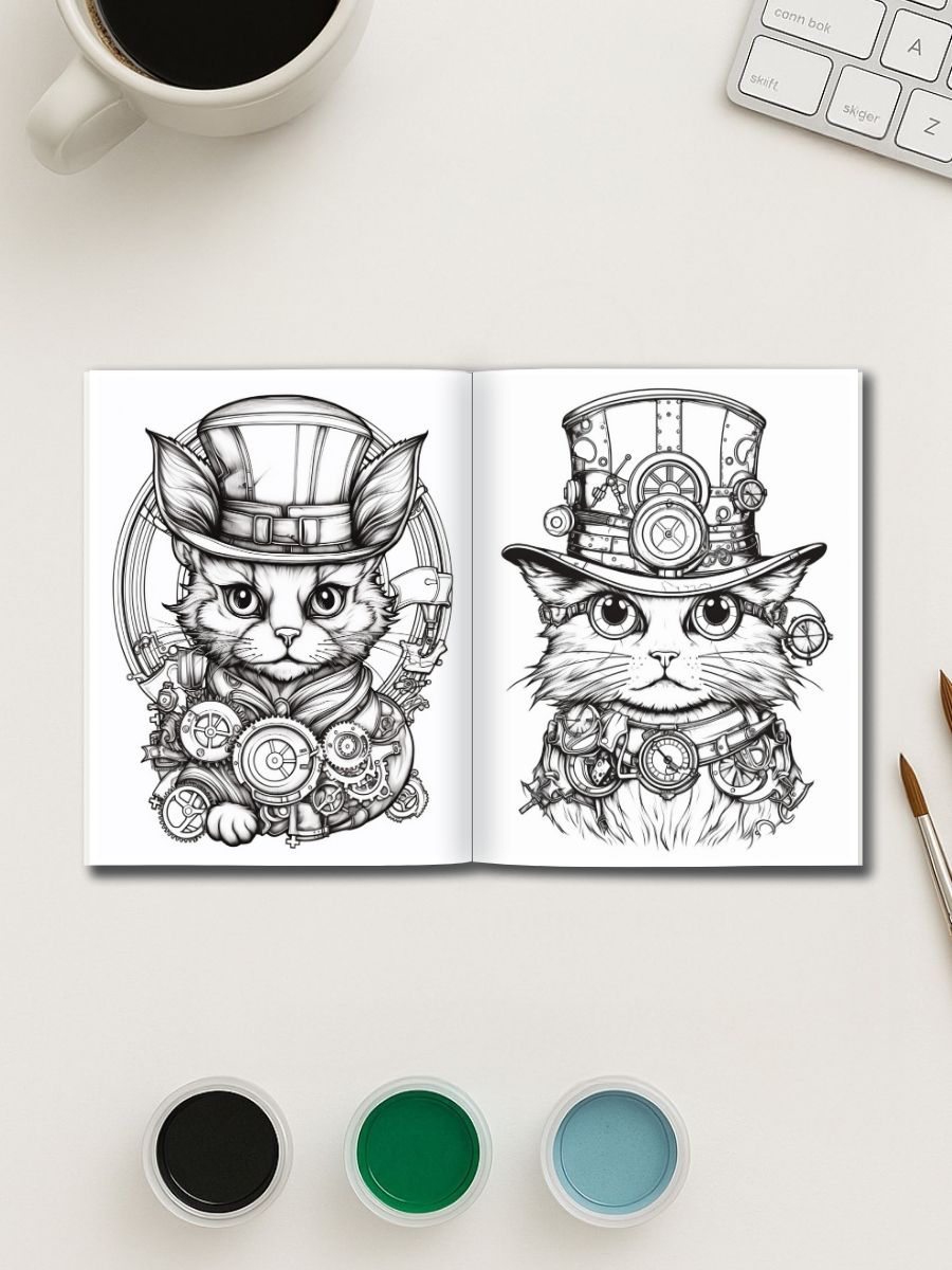 Steampunk Cats – 50 Steampunk-Themed Cat Pages - Image 2