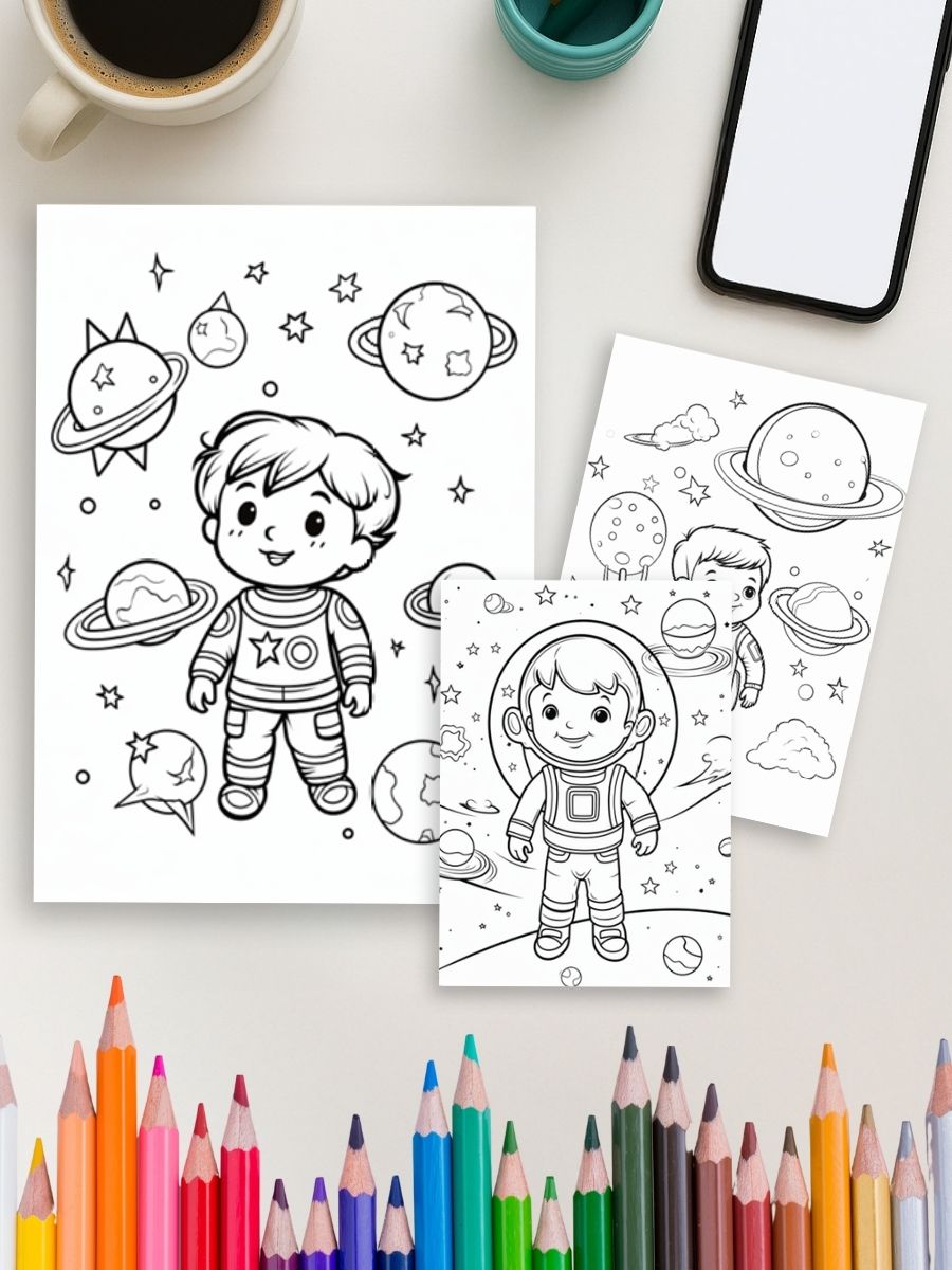 Cosmic Adventures – 155 Space Coloring Pages - Image 3