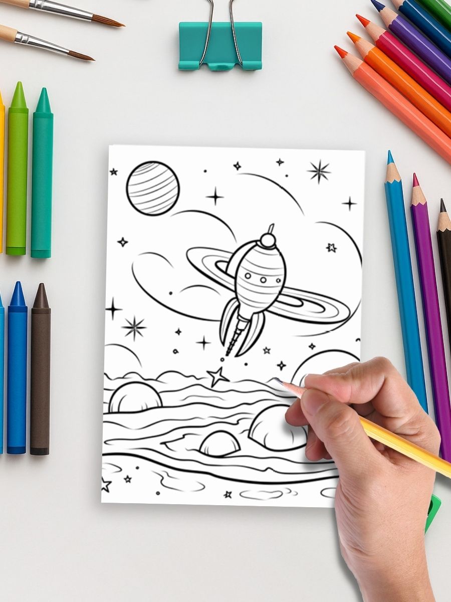 Cosmic Adventures – 155 Space Coloring Pages - Image 2