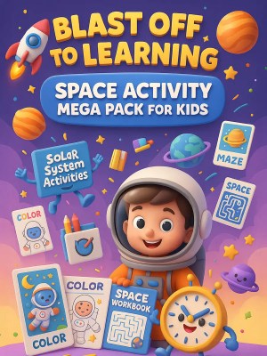 Blast Off to Learning – Space Activity Mega Pack for Kids (245 Pages)