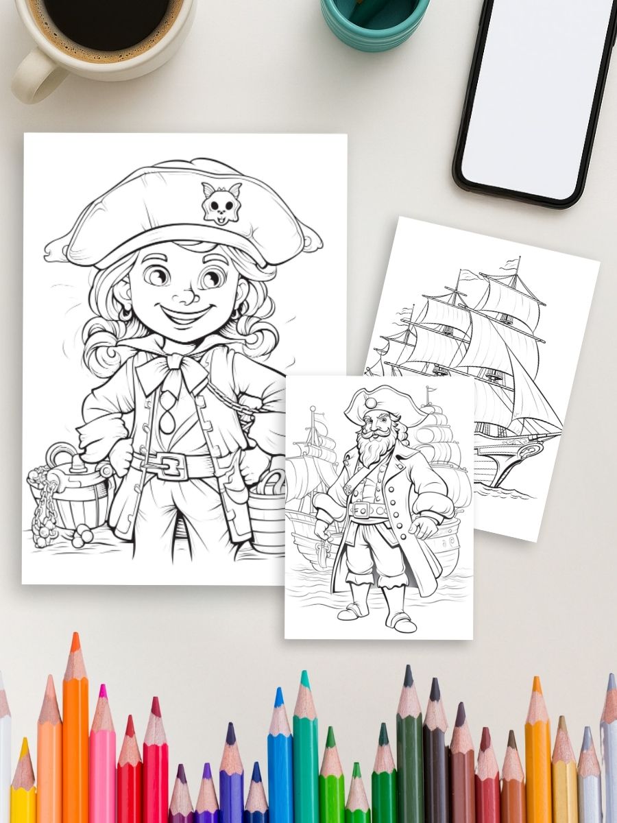 Pirates Ahoy! – 50 Swashbuckling Coloring Pages - Image 3