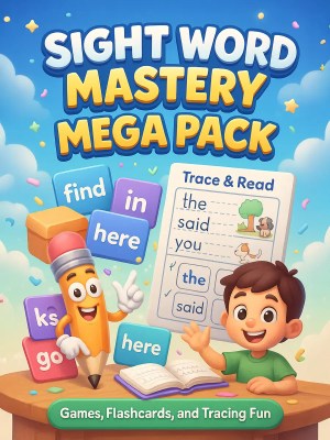 Sight Word Mastery Mega Pack – 1,121 Pages of Games, Flashcards, and Tracing Fun
